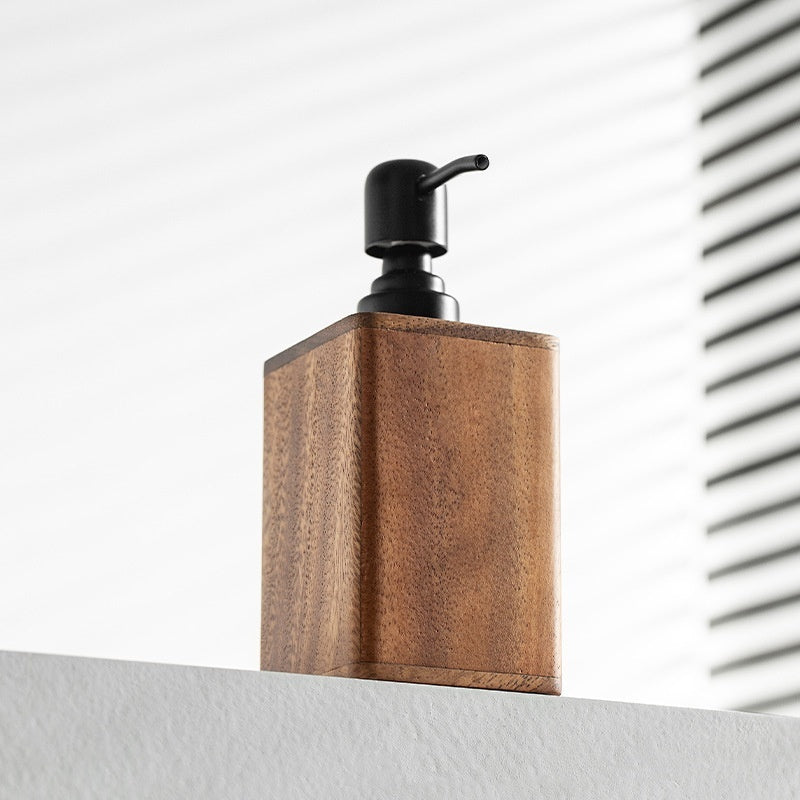 Walnut Solid Wood Split Shampoo Storage Bottle