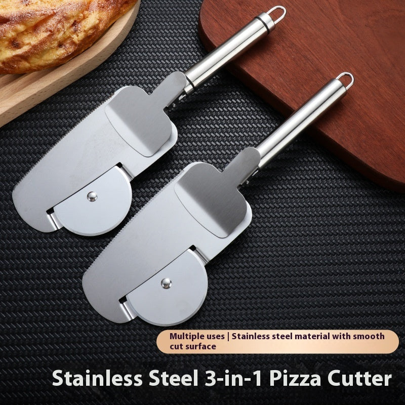 3-in-1 Pizza Cutter With Hanging Holes Labor-Saving Durable Rolling Cutter For Kitchen Cooking Kitchen Gadgets