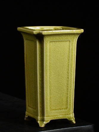 Four Square Tall Chinese Style Retro Floating Branch Landscape Flowerpot