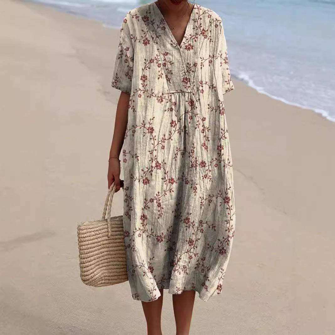 Women's Casual Marine 3D Printed Sleeve Skirt