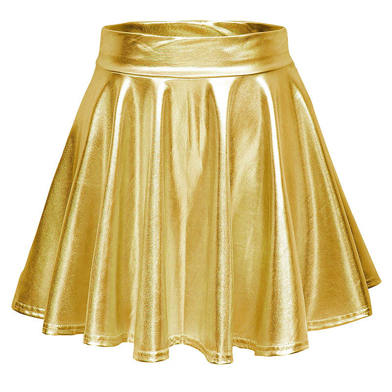 Cos Halloween Performance Costume Shiny Horn Pleated Mini Skirt