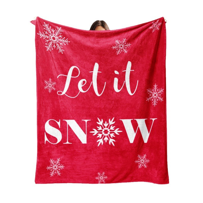Christmas Thickening Print Flannel Blanket