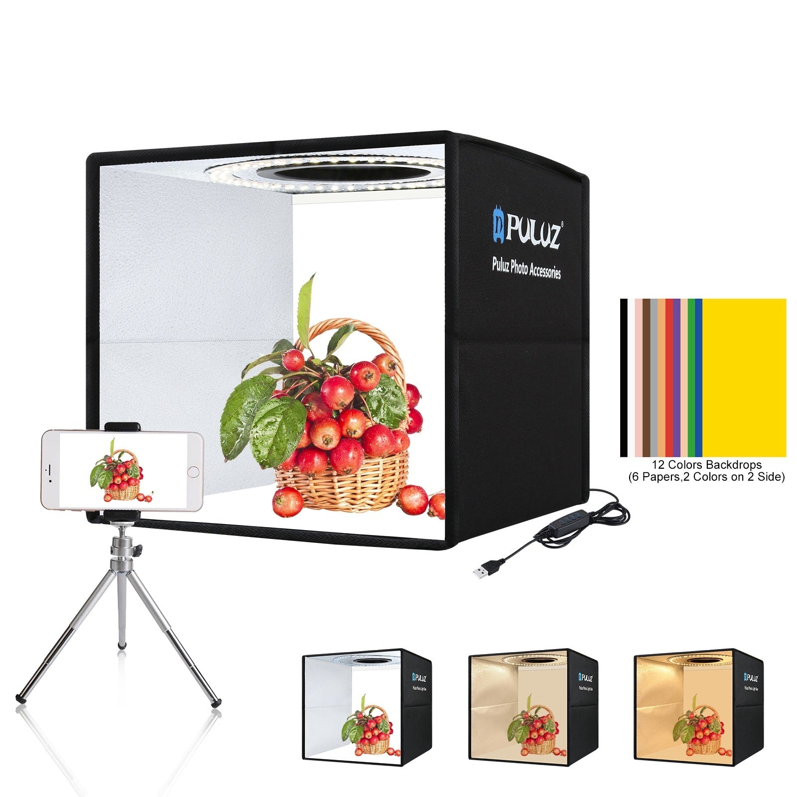 25CM Bright Three-color Temperature Studio Dimmable Simple Photography Light Box