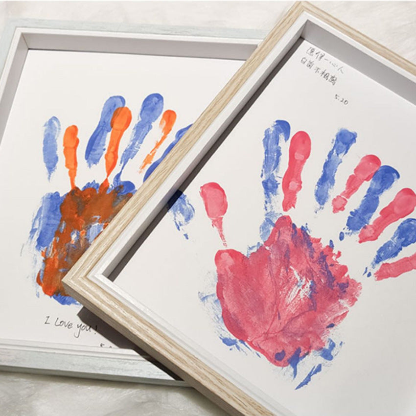 DIY Colorful Graffiti Couple Hand Print Photo Frame