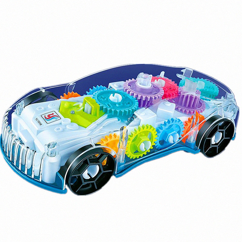 Transparent Gear Concept Light Music Electric Toy Car Model