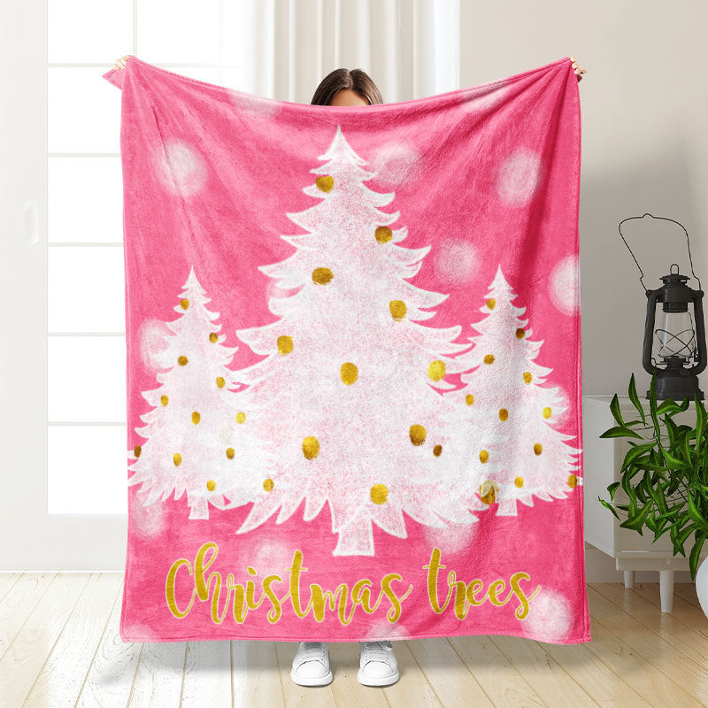 Christmas Thickening Print Flannel Blanket