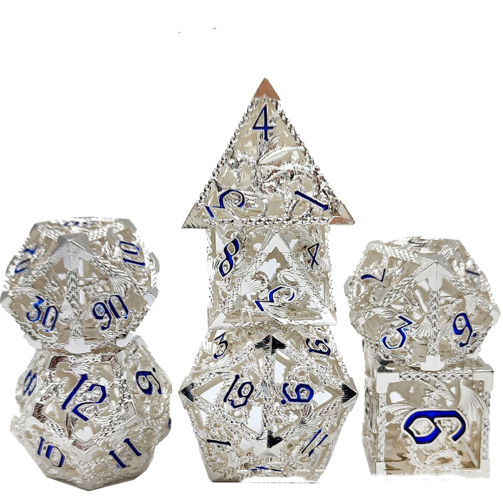 Metal Hollow Dice Board Game Polyhedral Dice Suit
