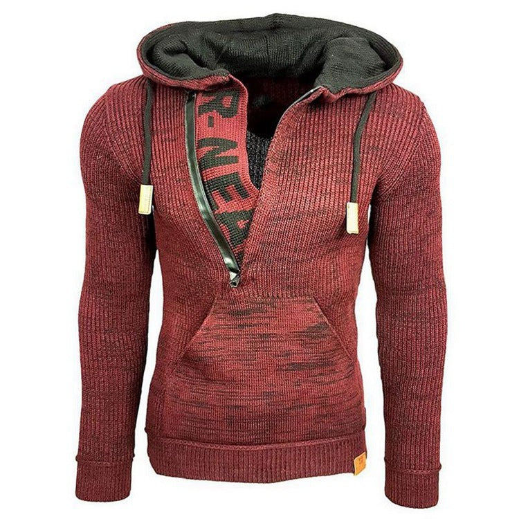 Sweater Hooded Pullover Long Sleeve Knit Jacket