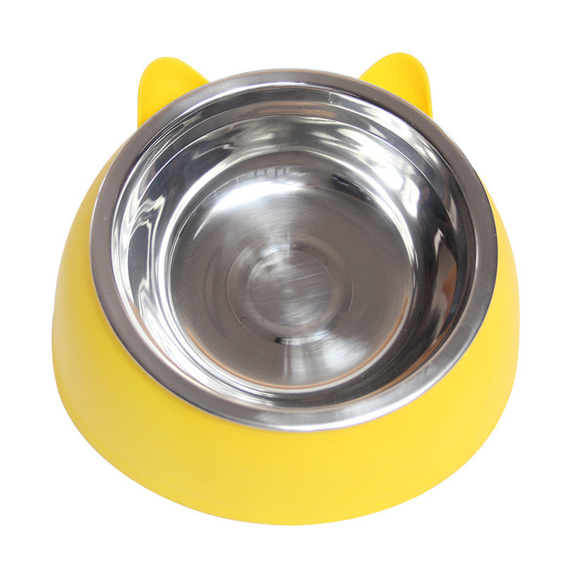 200mlStainless Steel Oblique Mouth Pet Cat Bowl