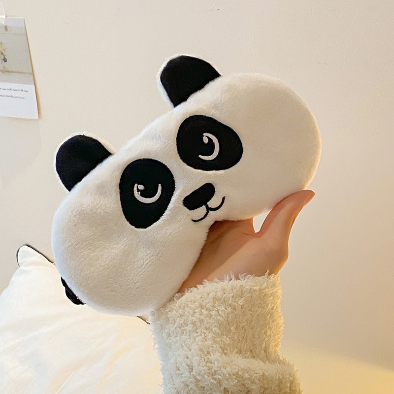 Panda Eye Mask Plush Cute Female Head-mounted