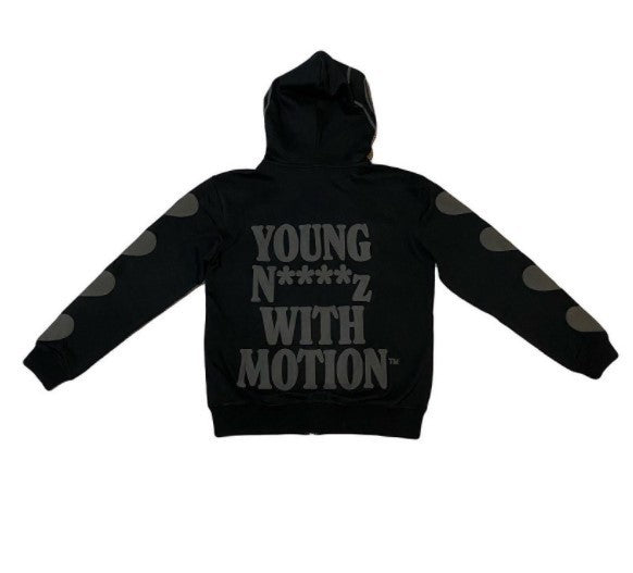 European And American Printed Hooded Cardigan Loose Zip Male And Female Trendy Brand Sweater Coat