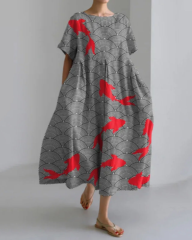 Women's Elegant Casual Printed Short Sleeve Dress