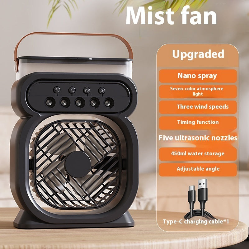 3 In 1 Portable Air Conditioner Evaporative Air Cooler LED Night Lights 3 Speeds Humidifier Fan For Home Office