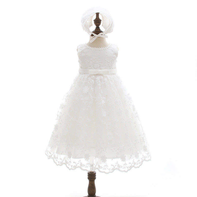Baby Girl White Lace Dress With Hat