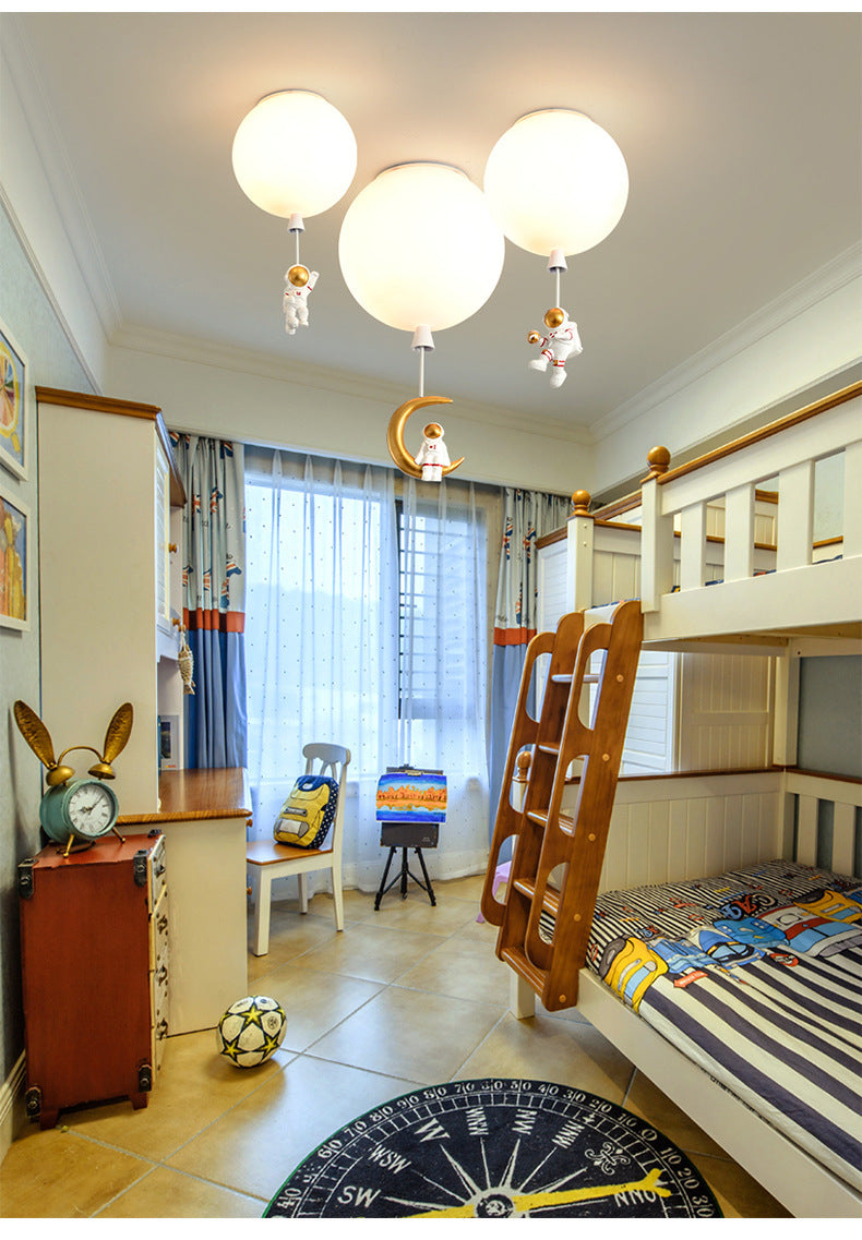 Astronaut Creative Children's Room Lamp Bedroom Chandelier Net Red