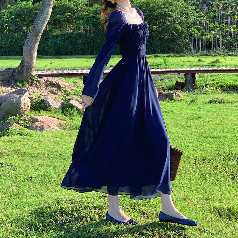 Elegant French Cinched Slimming Long Dress Children