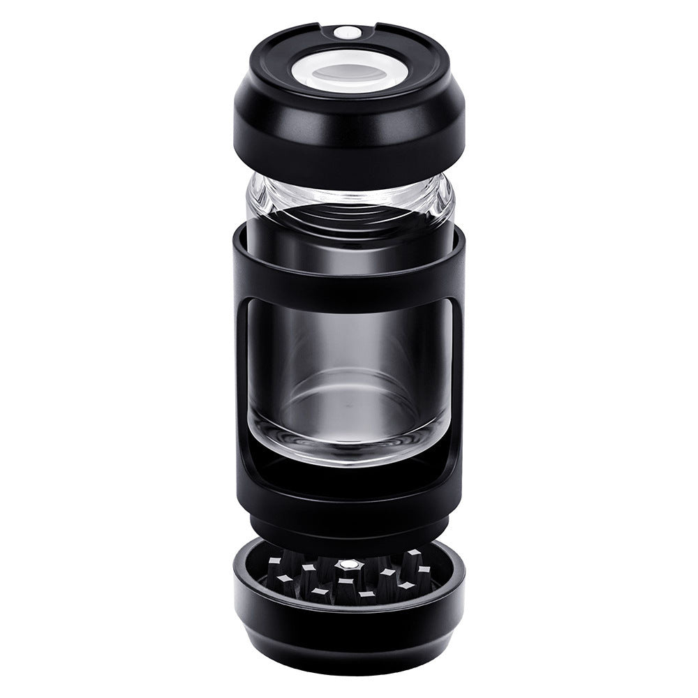 Acrylic Sealed Plastic Cigarette Grinder Smoke Eliminator LED Lamp Can Tobacco Storage