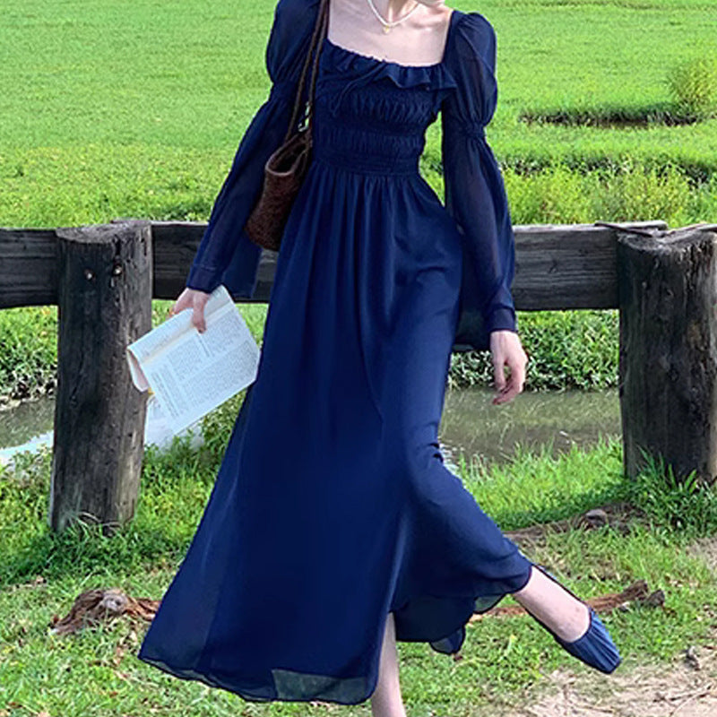 Elegant French Cinched Slimming Long Dress Children