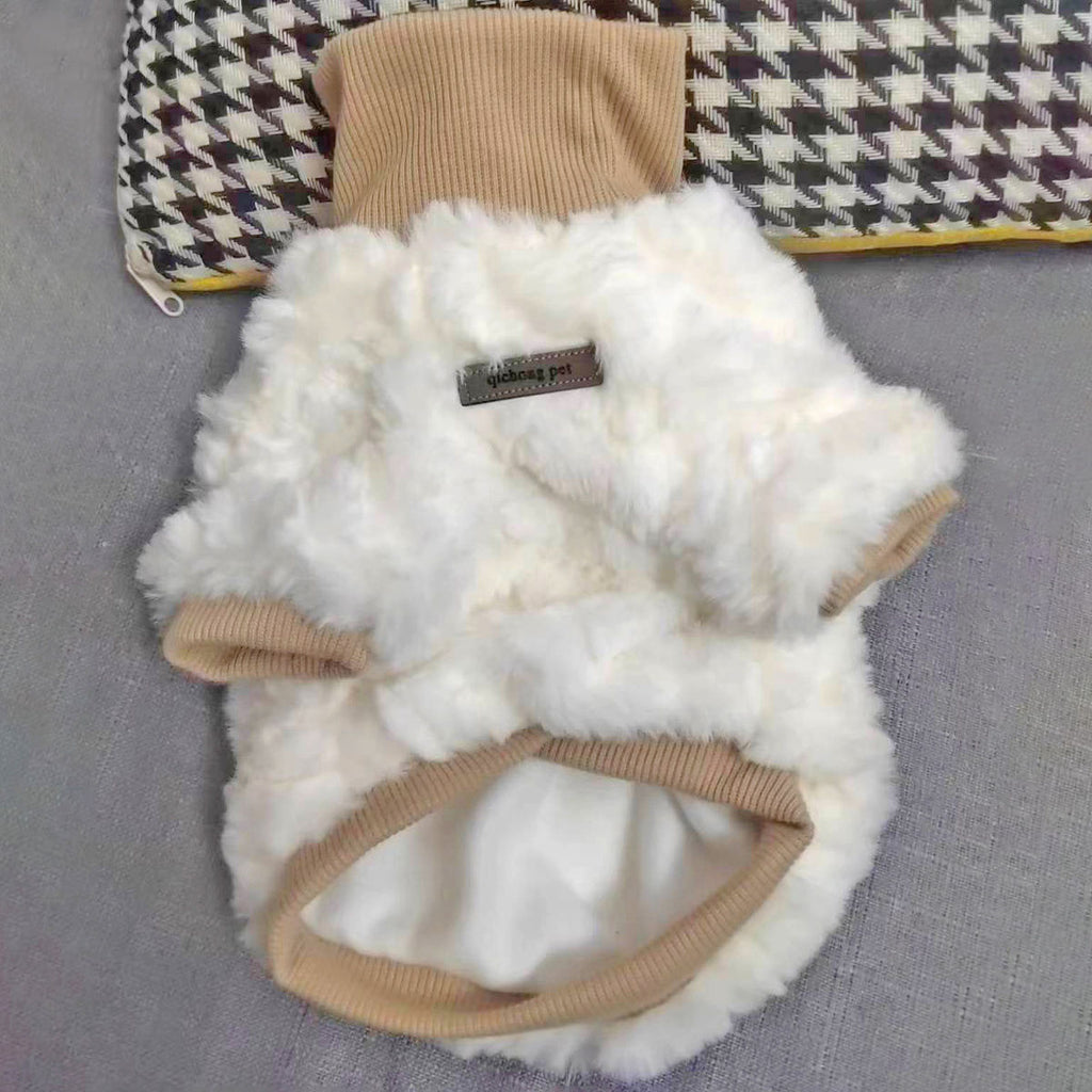 Small And Medium-sized Dogs Thick Warm And Cute Turtleneck Plush Cotton-padded Coat