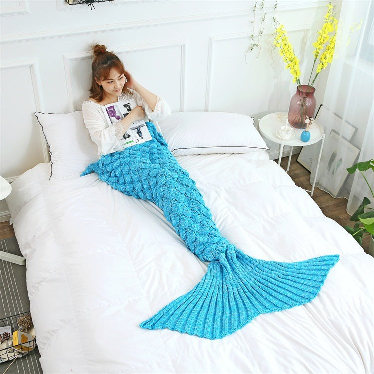 Handmade Knitted Soft And Comfortable Mermaid Cover Blanket
