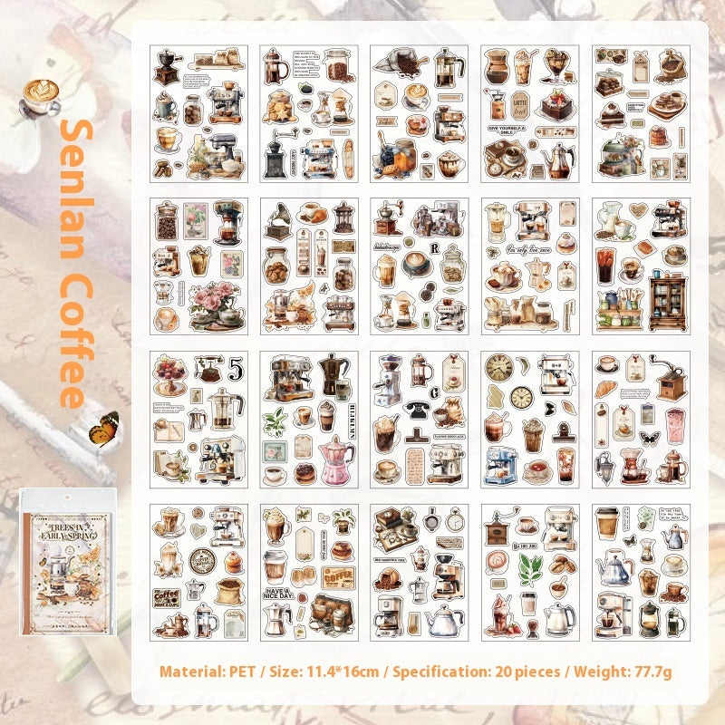 Yuxian Retro Material Pet Double Transparent Sticker Book