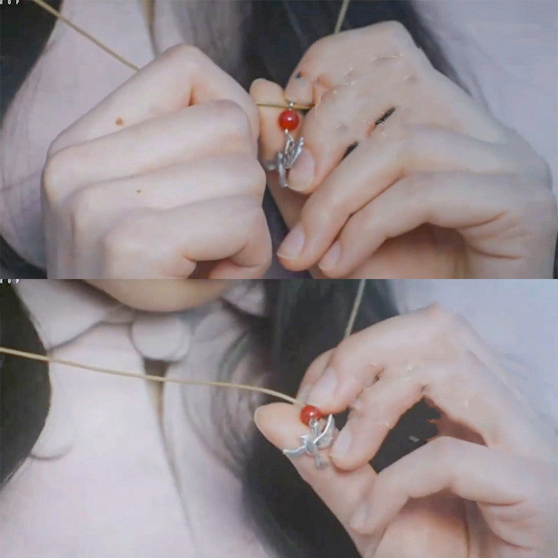 Fashion Creative Red Dove Necklace Female Onyx