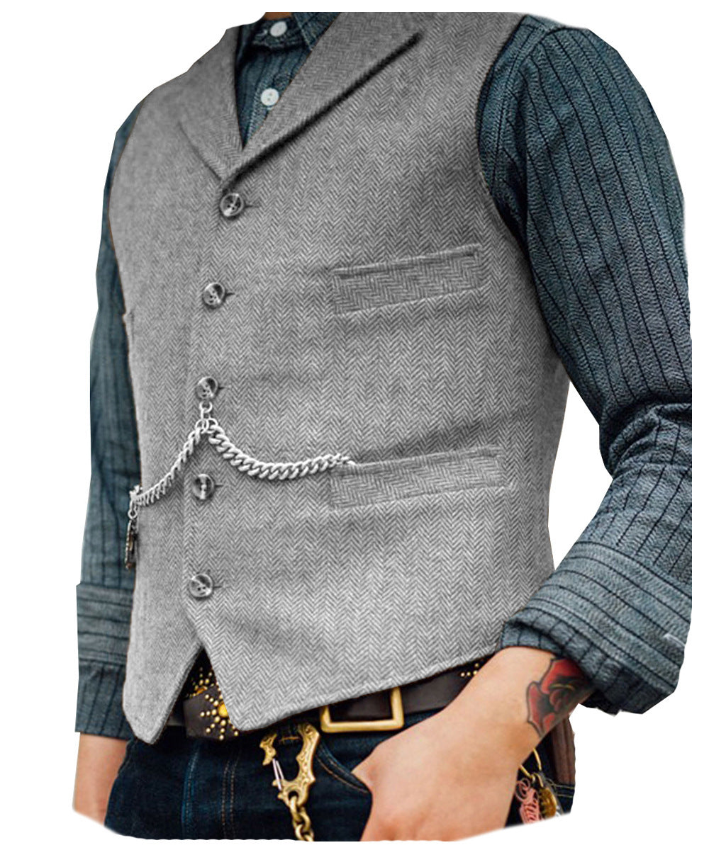 New Men's Groom Slim Casual Suit Vest