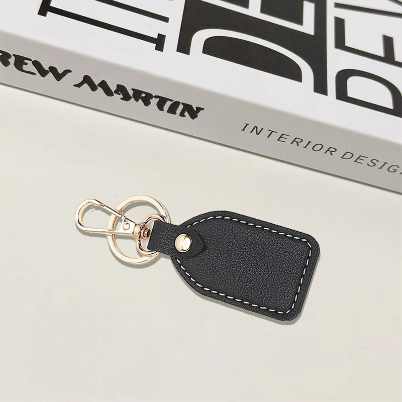 Vintage Leather Rose Red Keychain Pendant