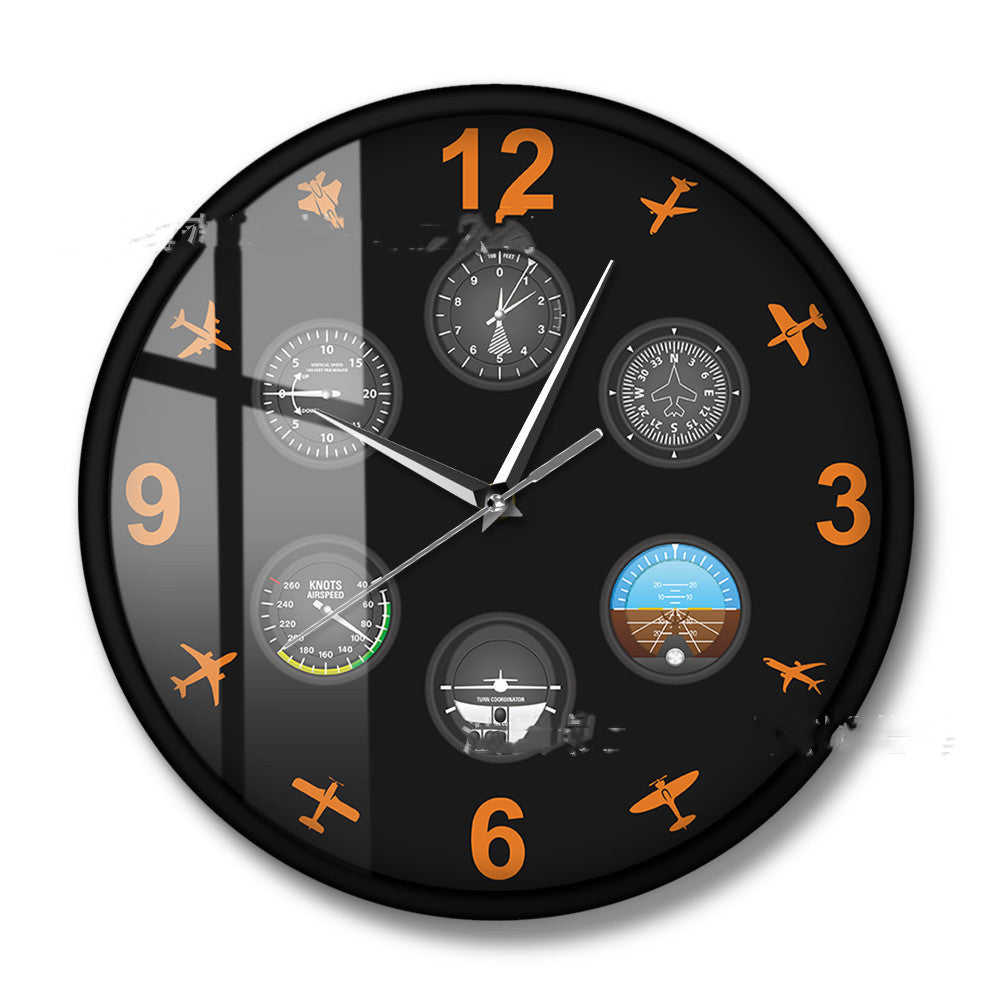 Art Silent Clock Plane