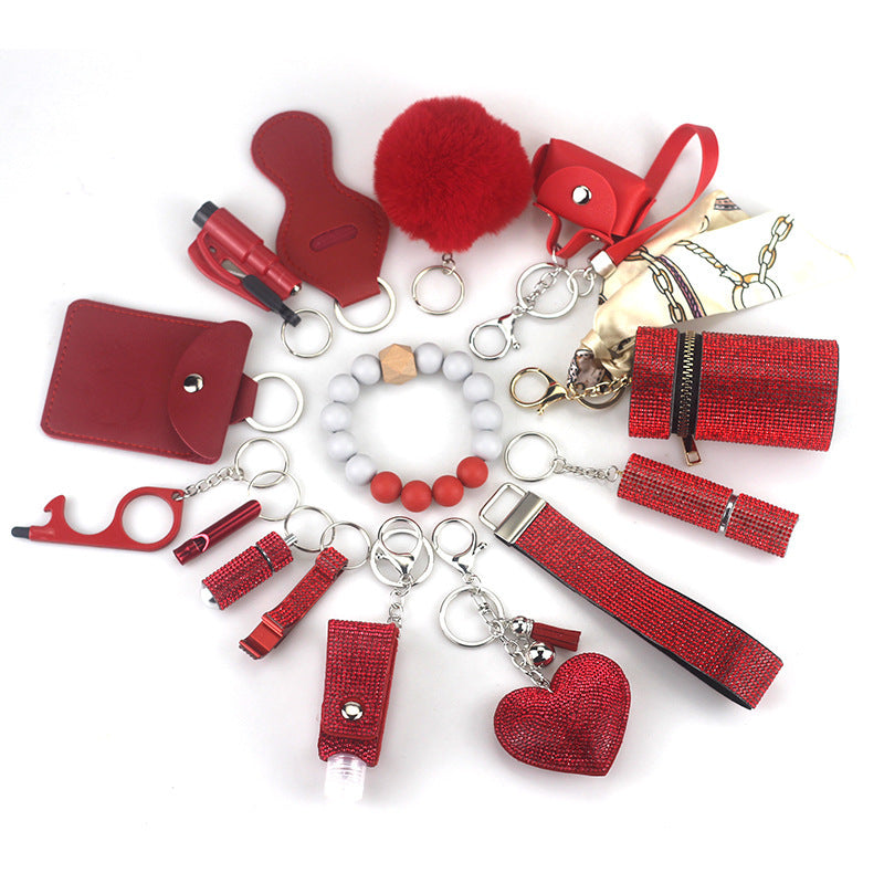 Diving Fabric Self-defense Alarm Keychain
