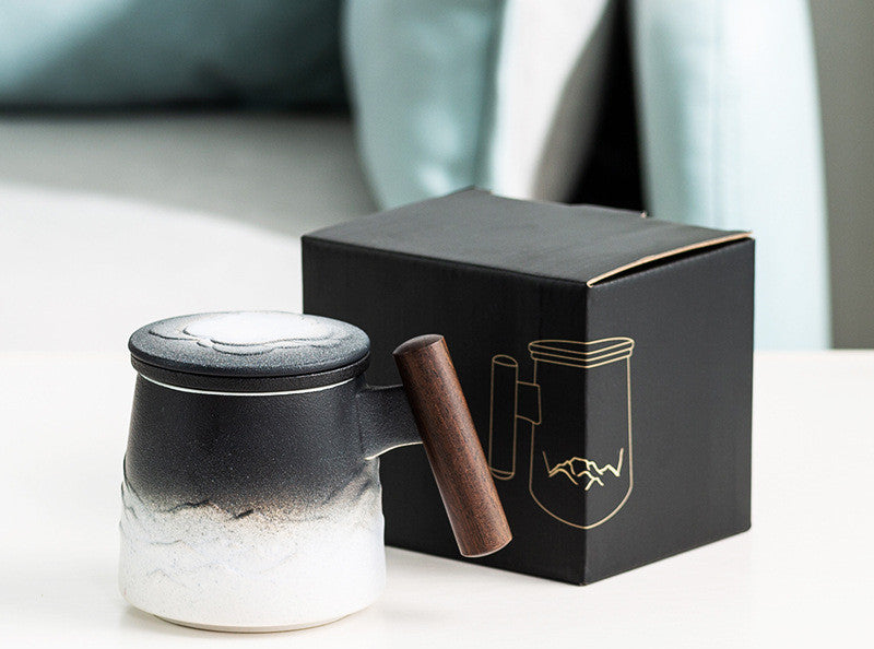 Filter Tea Cup with Lid Office Tea Cup