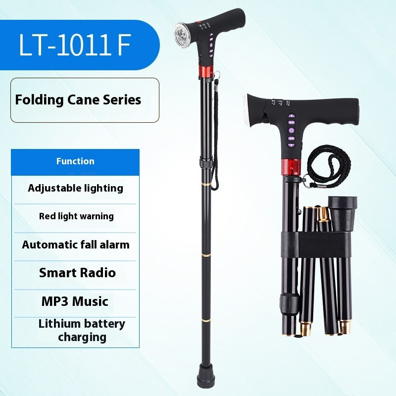 Multifunctional Non-slip Smart Retractable Folding Cane