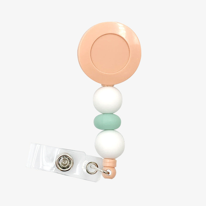Badge Student ID Card Badge Silicone Bead Keychain
