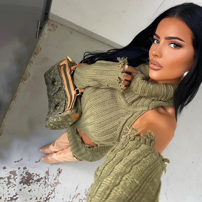 New Women's High Collar Long Sleeved Short Skirt Three Piece Suit For Women