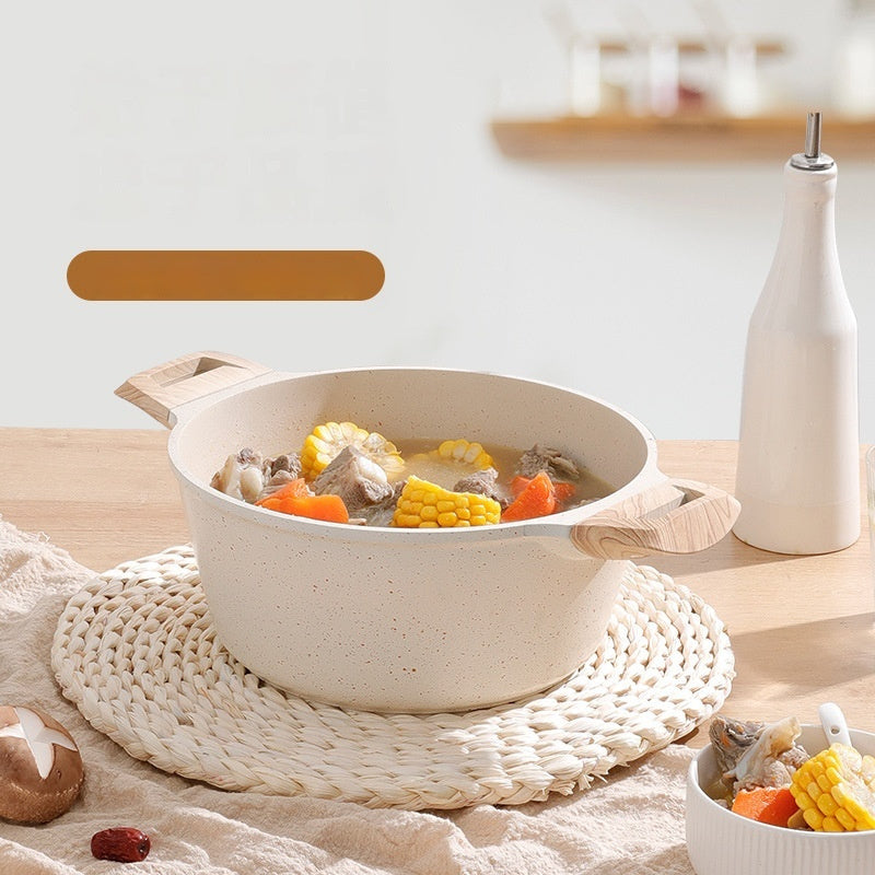 Household Medical Stone Large Capacity Double Bottom Soup Pot Home