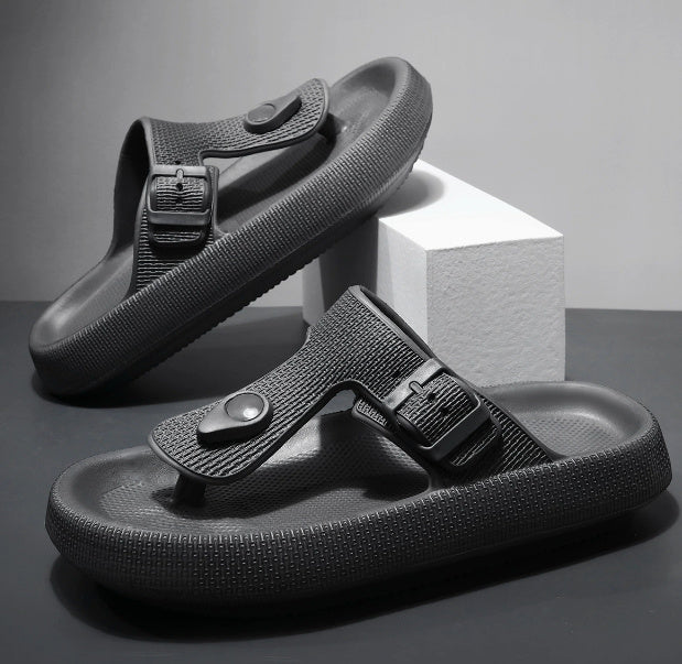 EVA Buckle Flip-flop Fashion Non-slip Slip-on Slippers Outdoor Dual-use Beach Shoes