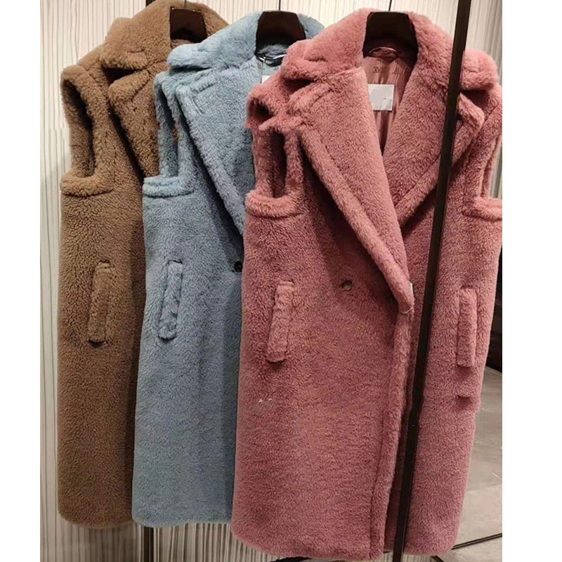 Women's Fur Long Profile Vest Jacket