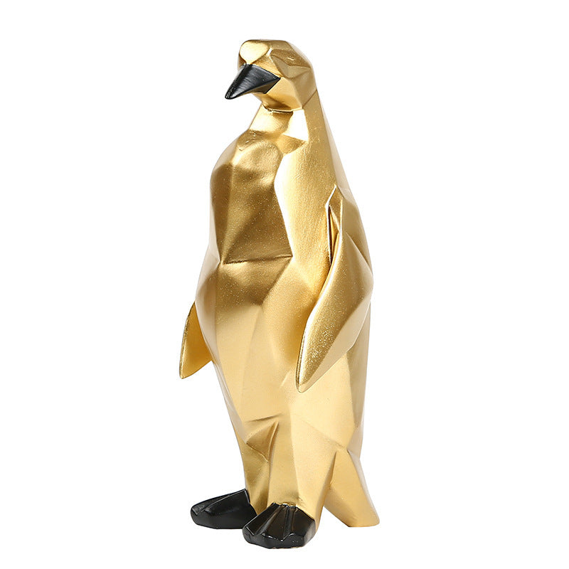 Creative Geometric Penguin Modeling Resin Craft Ornament