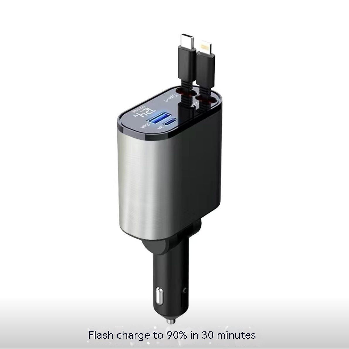 Universal Fast Charging Car Charger - Retractable & Convertible