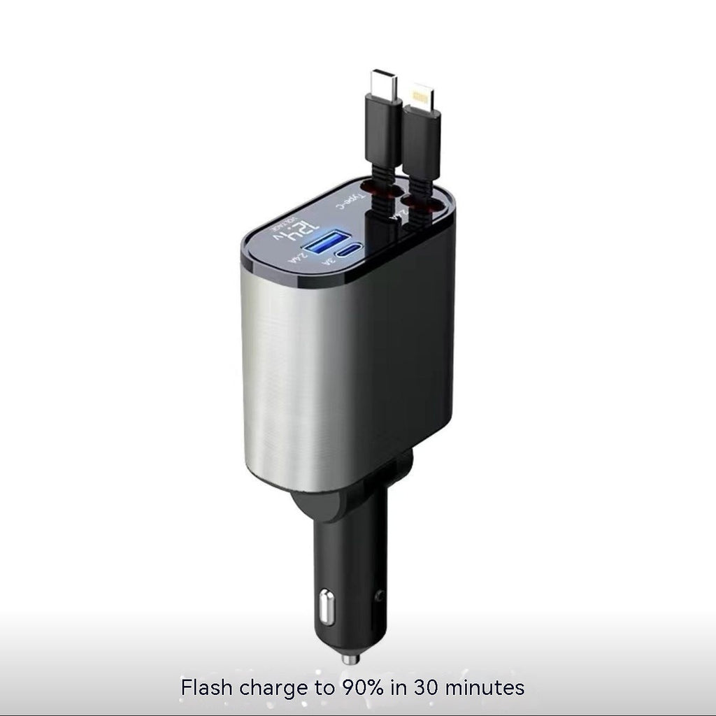 Universal Fast Charging Car Charger - Retractable & Convertible