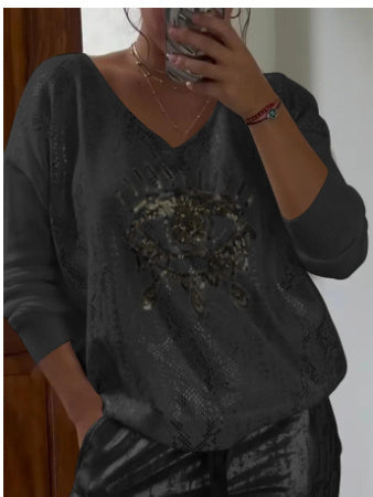 Evil Eye Bronzing Top And Trousers Suit