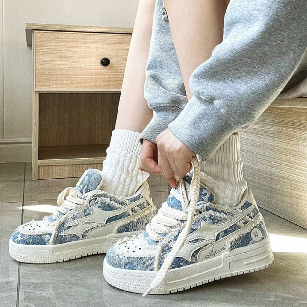 Summer Denim Men's Breathable Shoes