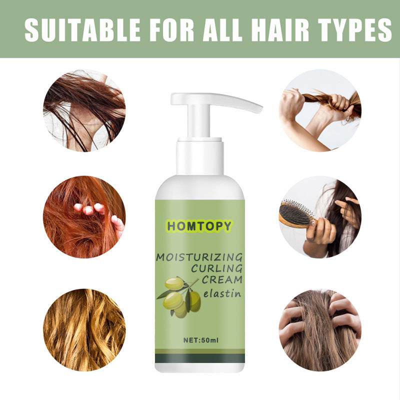 HOMTOPY Elastin Improve Frizzy Hair Natural Smart Curl