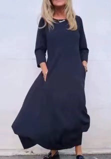 Women's Fashion Loose Casual Cotton And Linen Dress