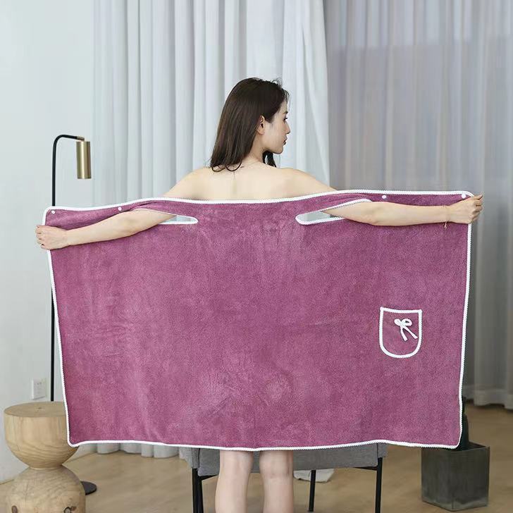 Coral Fleece Bath Skirt Pure Cotton Soft Water-absorbing Thickened Covered Bathrobe Chest-wrapped