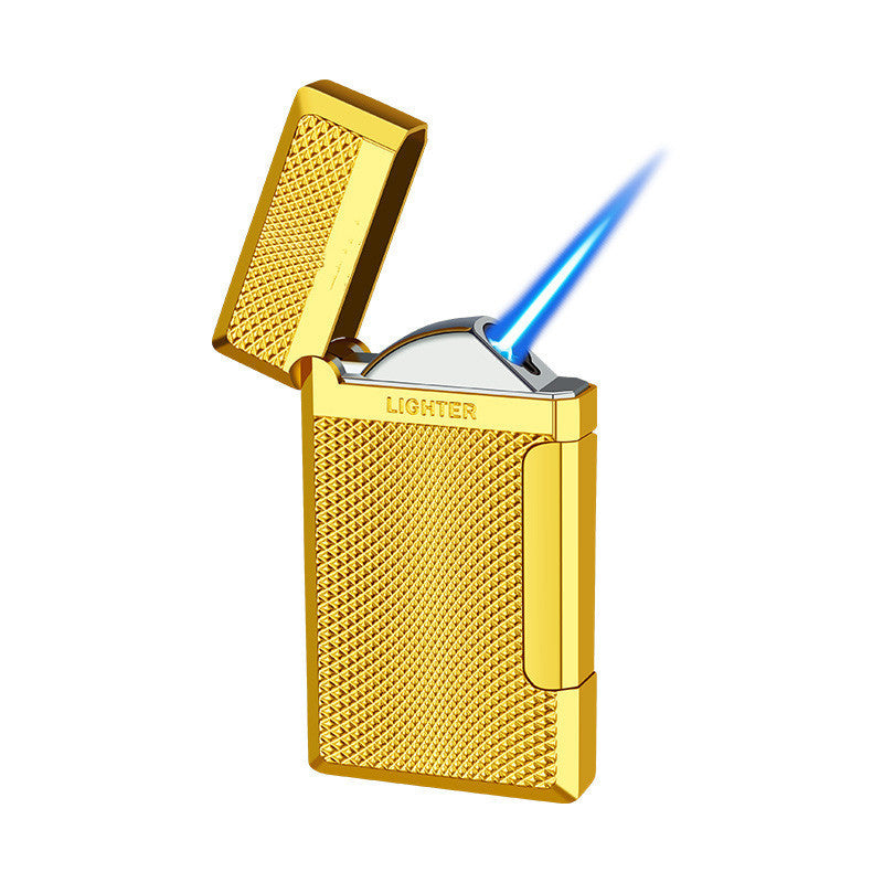 Creative Inflatable Lighter Bucket Diagonal Fire Blue Flame Straight Stroke Windproof