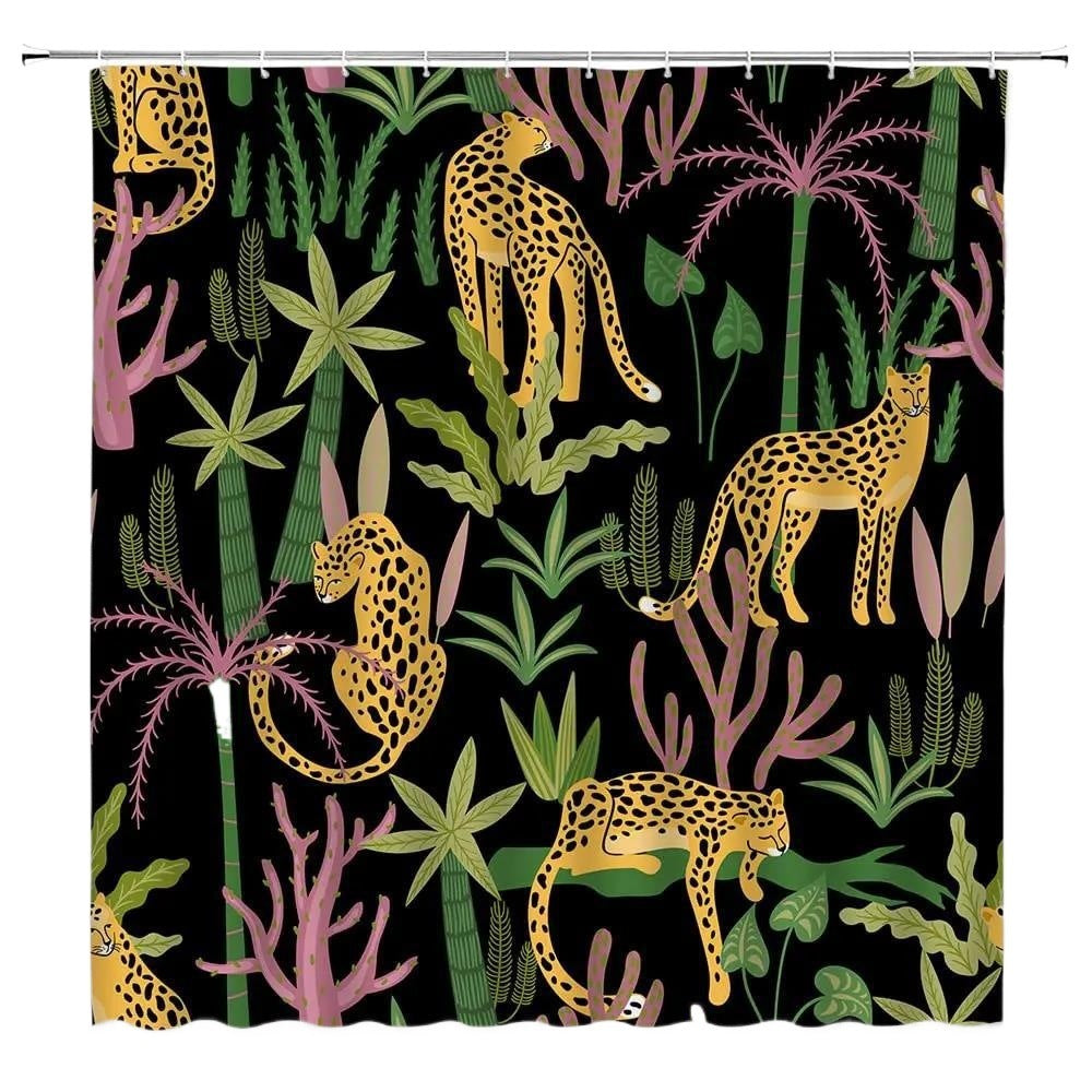Modern Aesthetic Tropical Bohemian Cheetah Bath