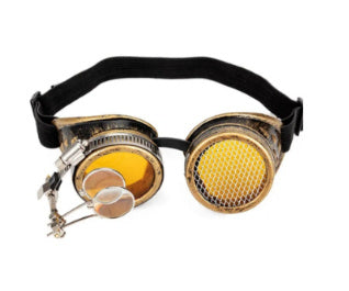 Steam Punk Goth Goggles Mesh Lens With Magnifying Glass Decoration