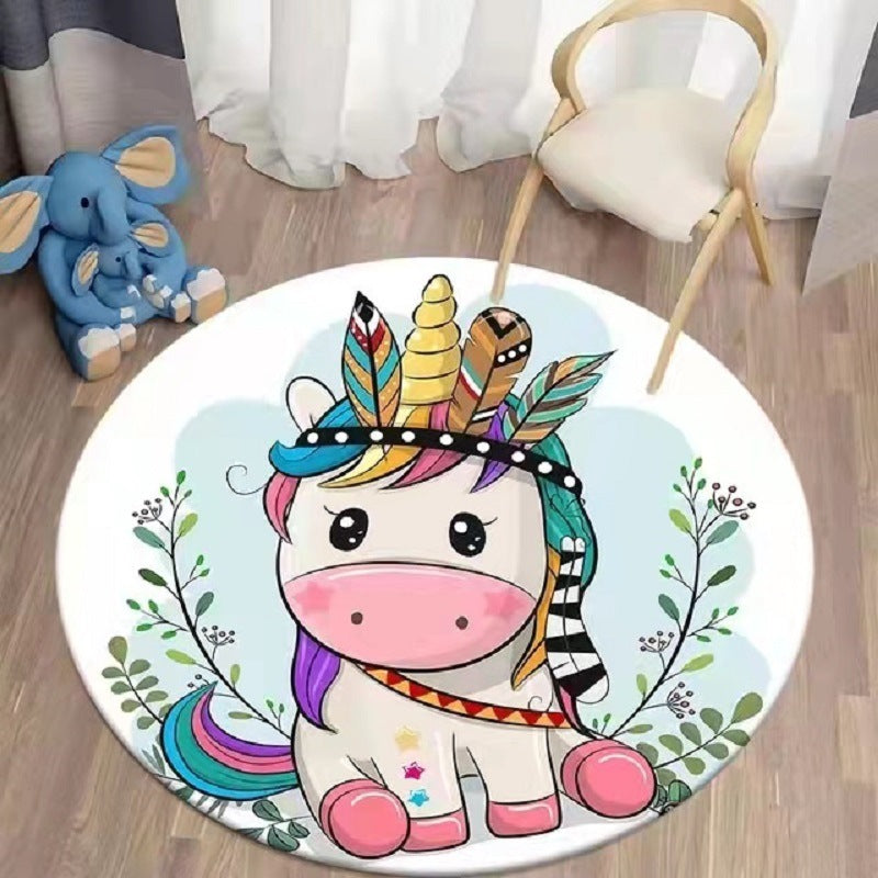 Printed Coffee Table Hanging Basket Cartoon Carpet Living Room Cloakroom Bedside Blanket