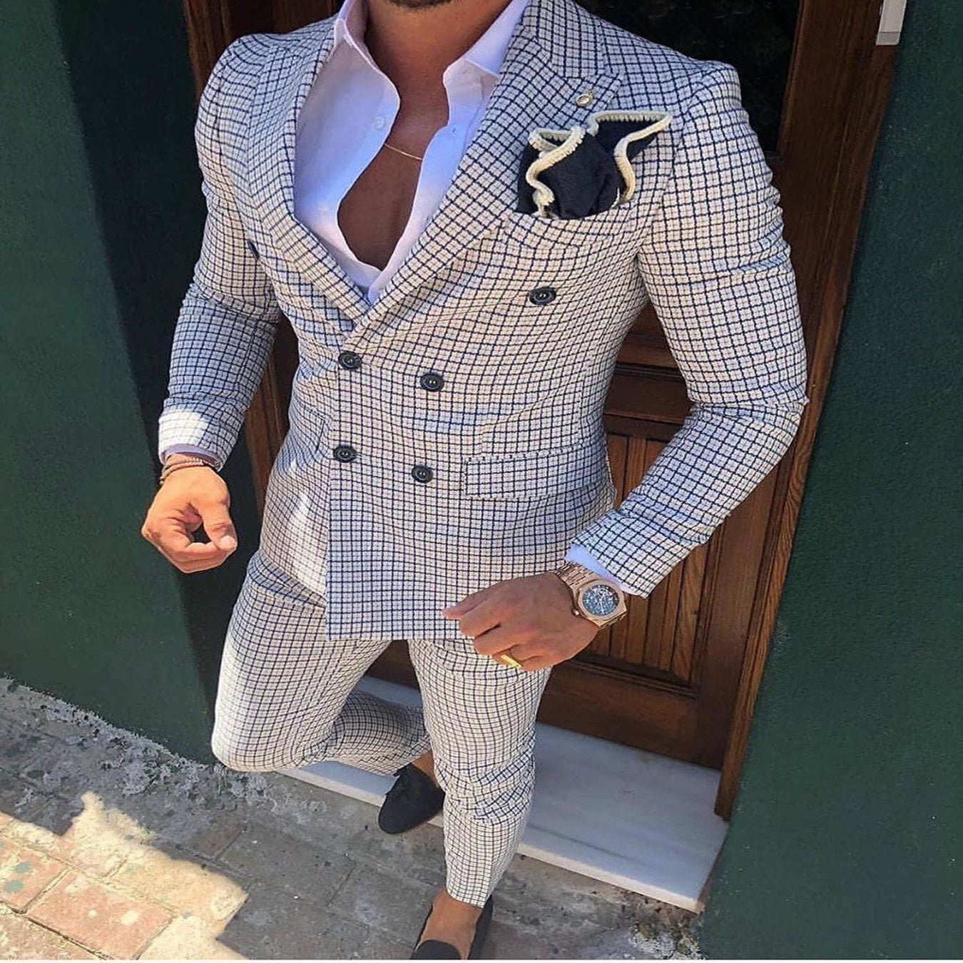 Men's Suit Two Piece Slim Business Korean Style